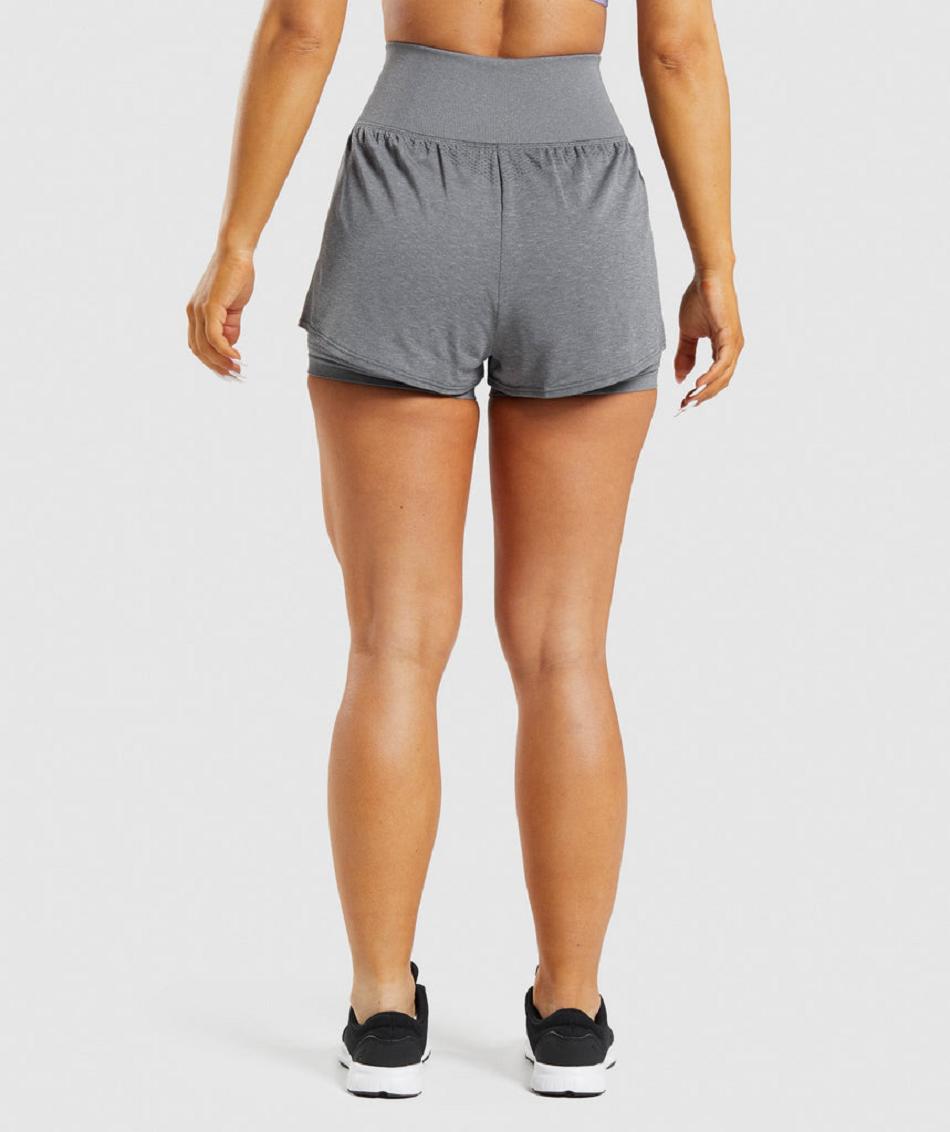 Pantalones Cortos Gymshark Vital Seamless 2.0 2-in-1 Mujer Gris | CO 2782WNB